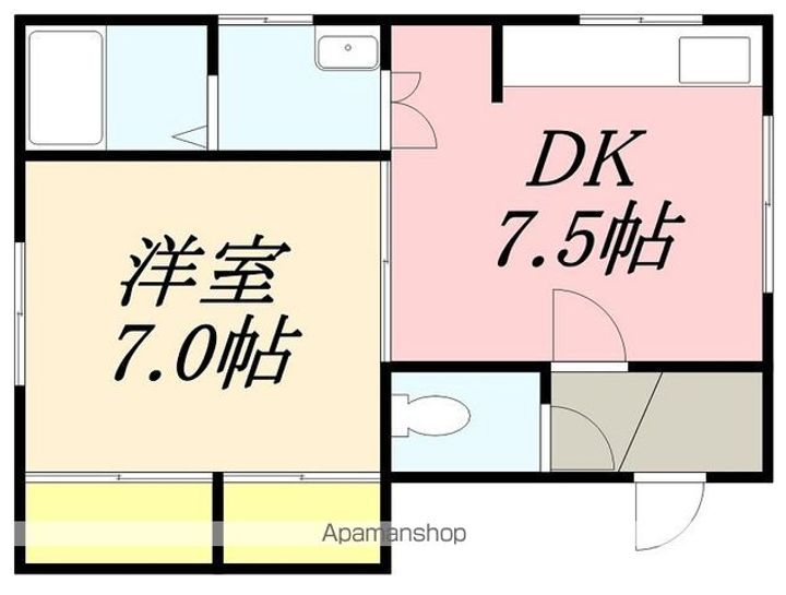 ハイツななかまど(ハイツナナカマド)202号室の間取り