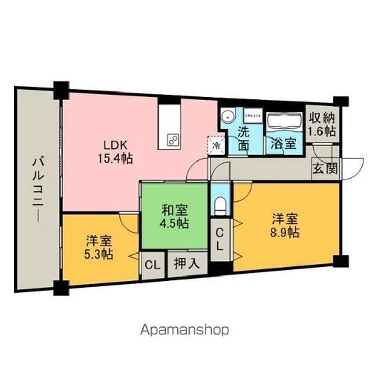 福岡県福岡市東区香椎照葉3丁目の賃貸マンションの間取り