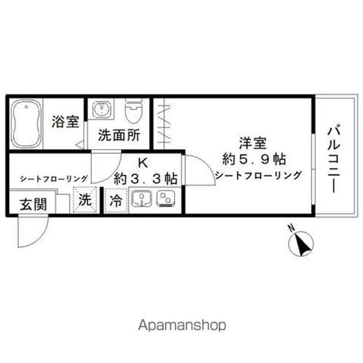 埼玉県三郷市三郷1丁目の賃貸アパートの間取り
