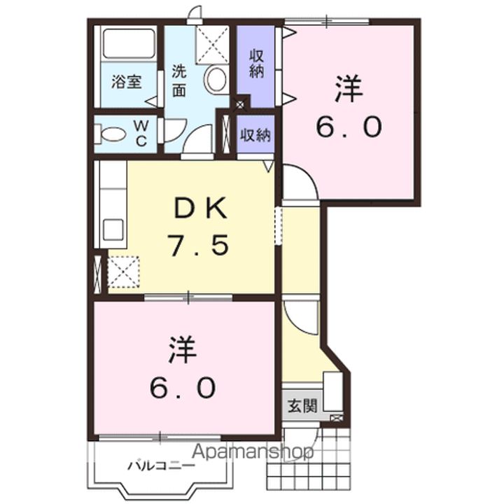 フラワーヒル Bの間取り