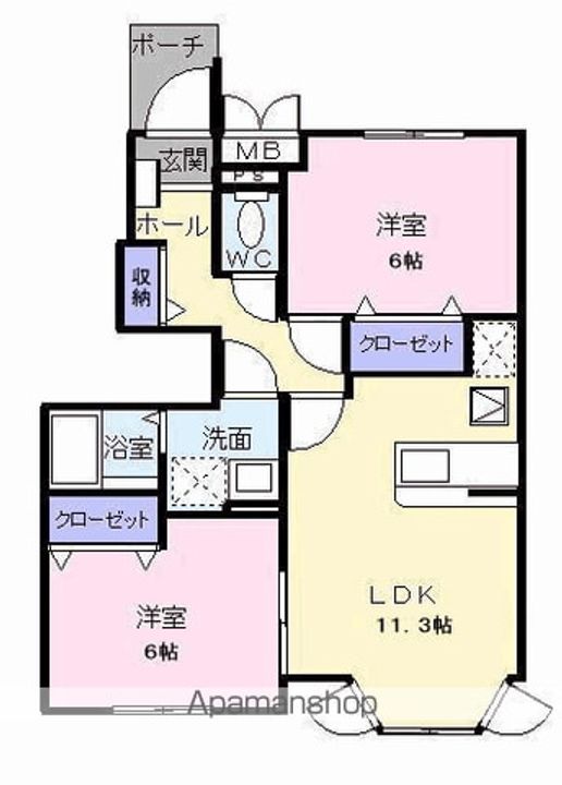 アクティ北鴨 C102の間取り