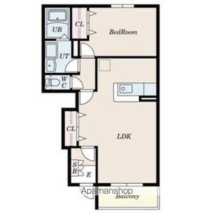 東京都立川市一番町1丁目の賃貸アパートの間取り