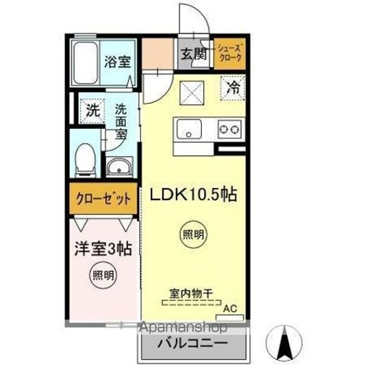香川県高松市木太町の賃貸アパートの間取り