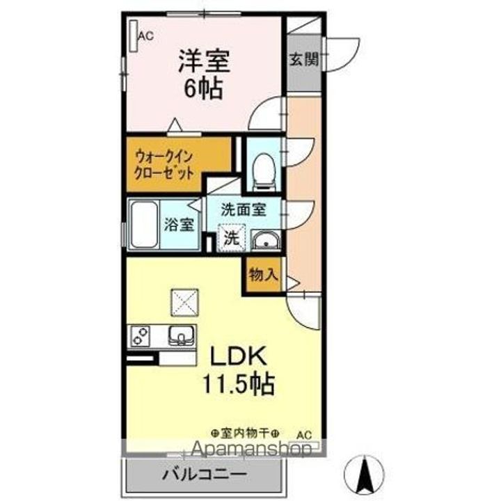 愛知県春日井市下条町2丁目の賃貸アパートの間取り