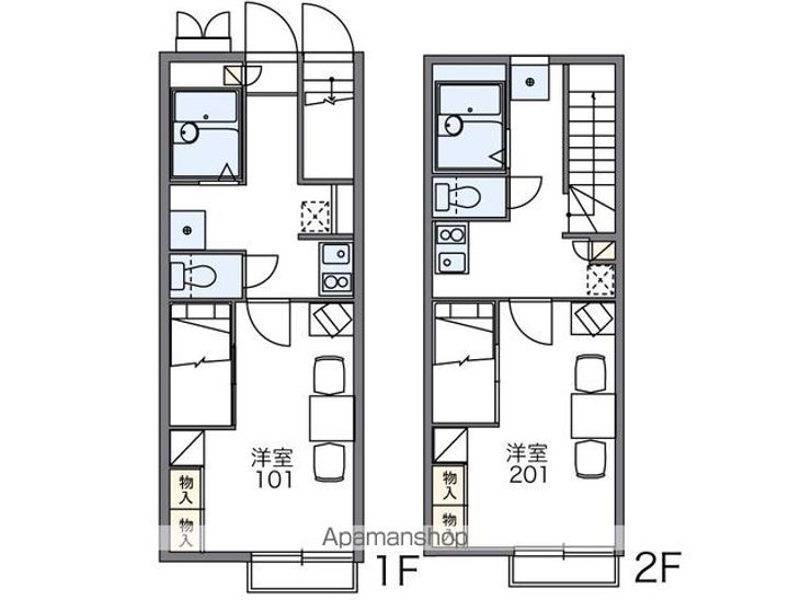 レオパレスフローラ湯築104の間取り