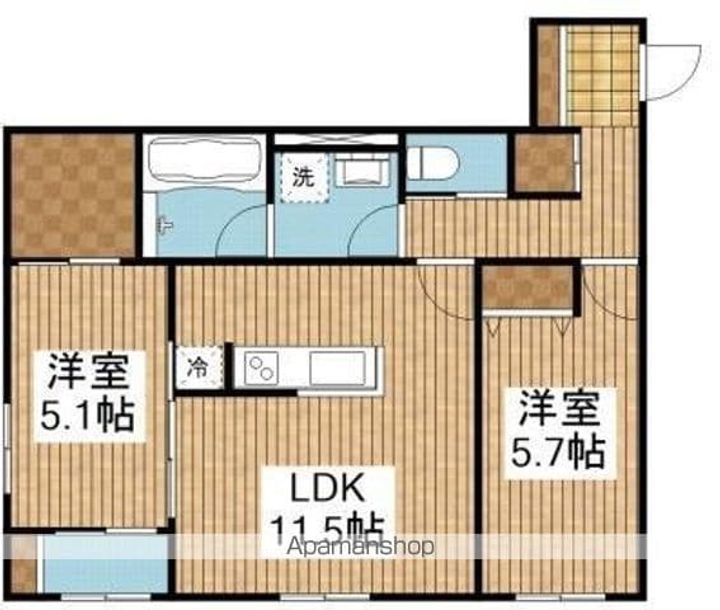 (仮)山木戸アパートA棟101の間取り