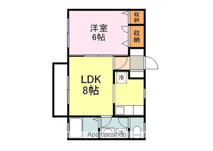 広島県福山市木之庄町5丁目の賃貸アパートの間取り