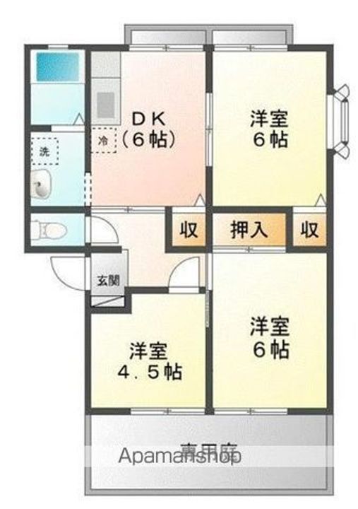 サンビレッジ西深津A101号室の間取り