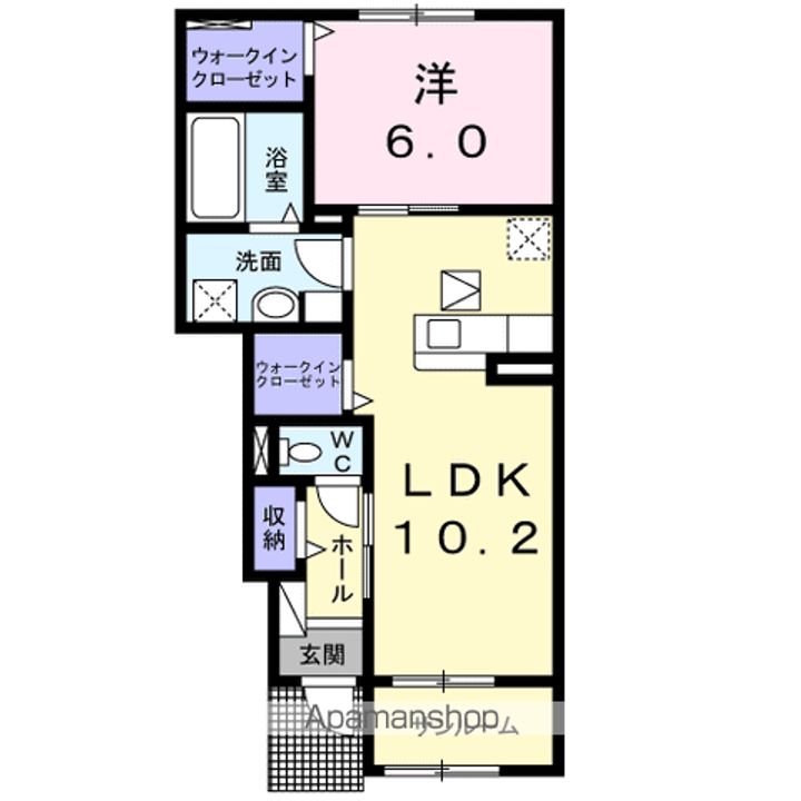 岐阜県可児市下切の賃貸アパートの間取り