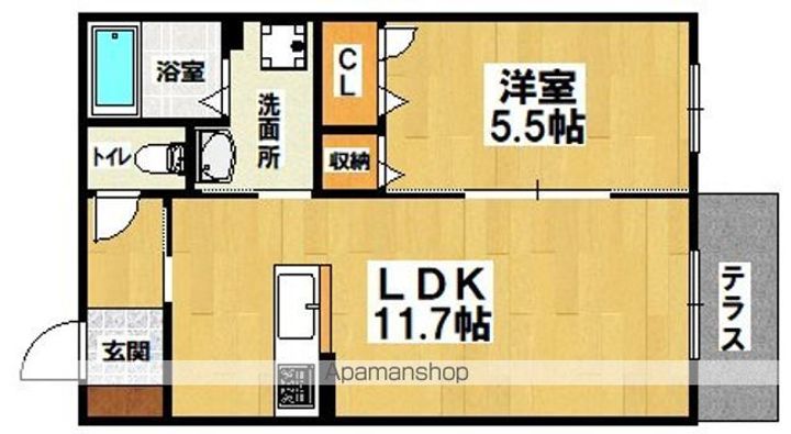 大阪府大阪市住吉区苅田5丁目の賃貸アパートの間取り