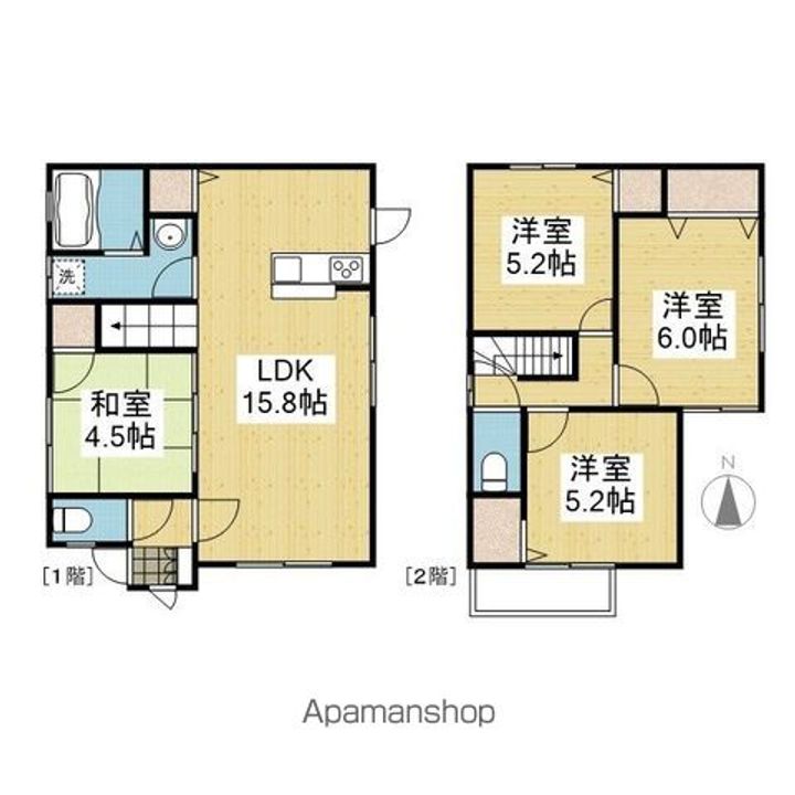 愛媛県松山市鴨川3丁目(一戸建)の賃貸物件の間取り