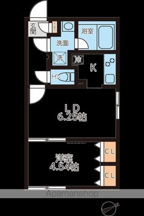 東京都新宿区新宿6丁目の賃貸マンションの間取り