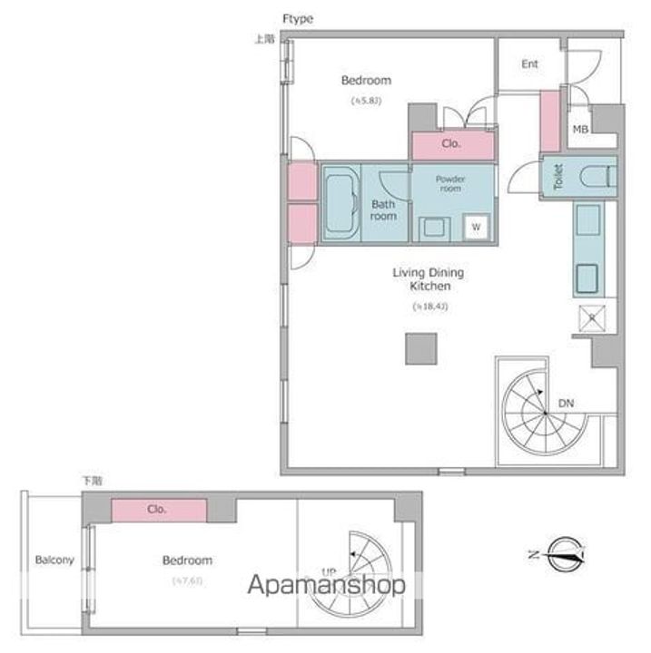 東京都世田谷区深沢1丁目の賃貸マンションの間取り