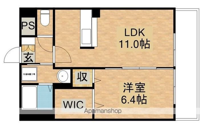 滋賀県守山市播磨田町の賃貸マンションの間取り