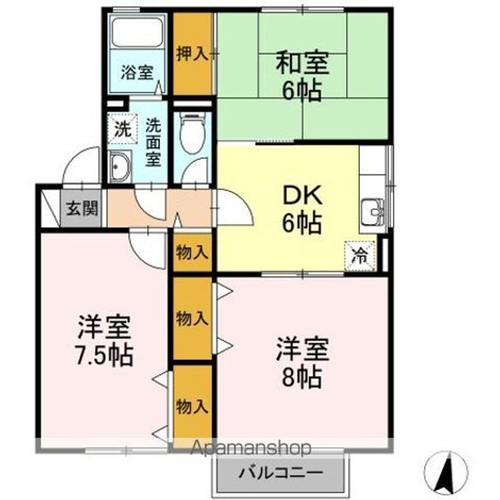 セジュール・リリー Aの間取り