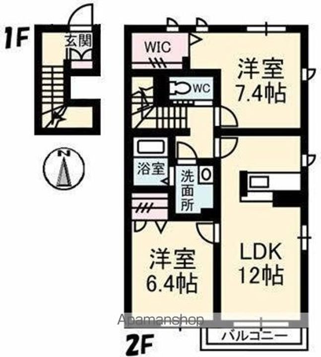 香川県さぬき市造田是弘の賃貸アパートA201の間取り