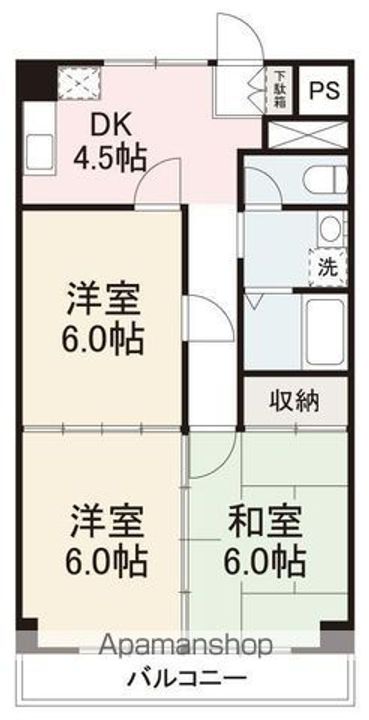 香川県さぬき市志度の賃貸マンションの間取り