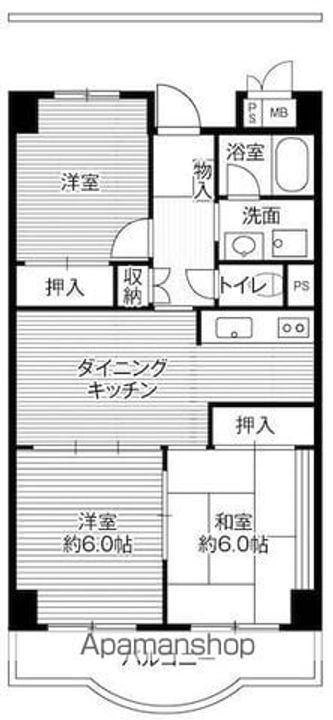 ビレッジハウス芝浦タワー1号棟の間取り