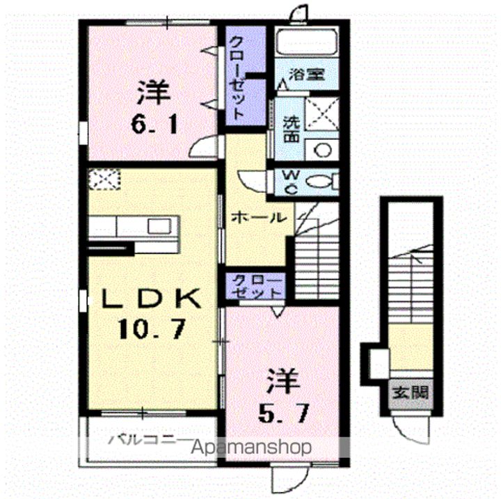 ヴァーチュ Aの間取り