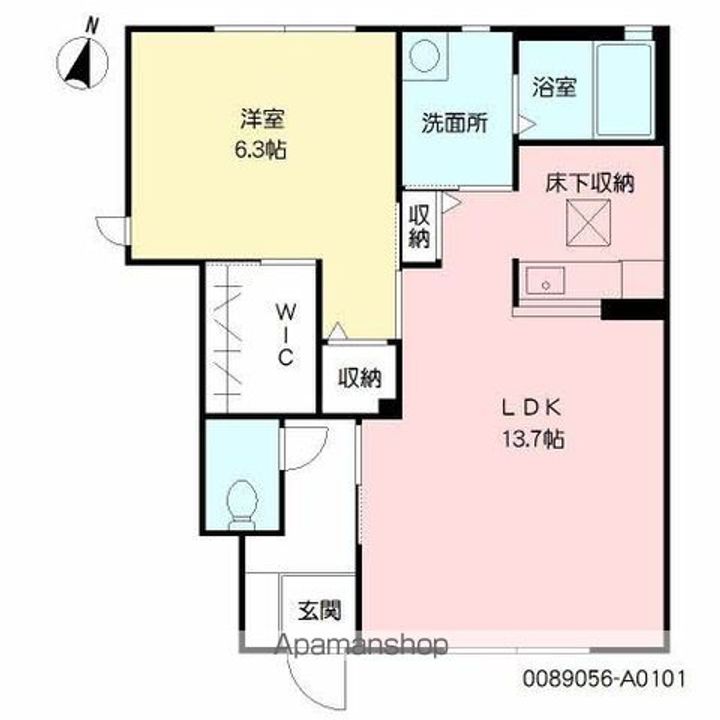熊本県宇土市松原町の賃貸アパートの間取り