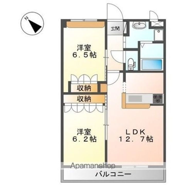 滋賀県彦根市高宮町の賃貸マンションの間取り
