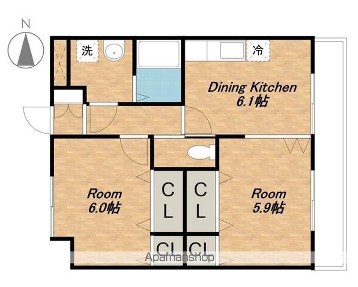 滋賀県長浜市祇園町の賃貸マンションの間取り