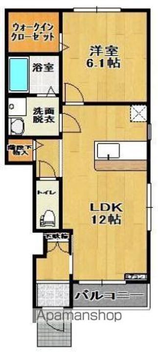 福島県郡山市安積町日出山字新鍬の賃貸アパートの間取り