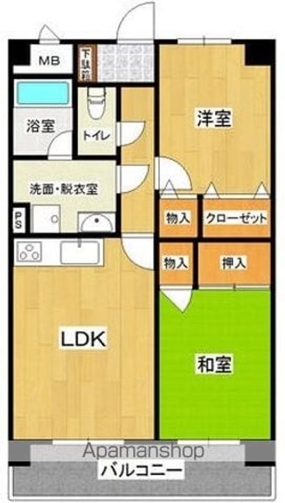 岩手県盛岡市高松1丁目の賃貸マンションの間取り