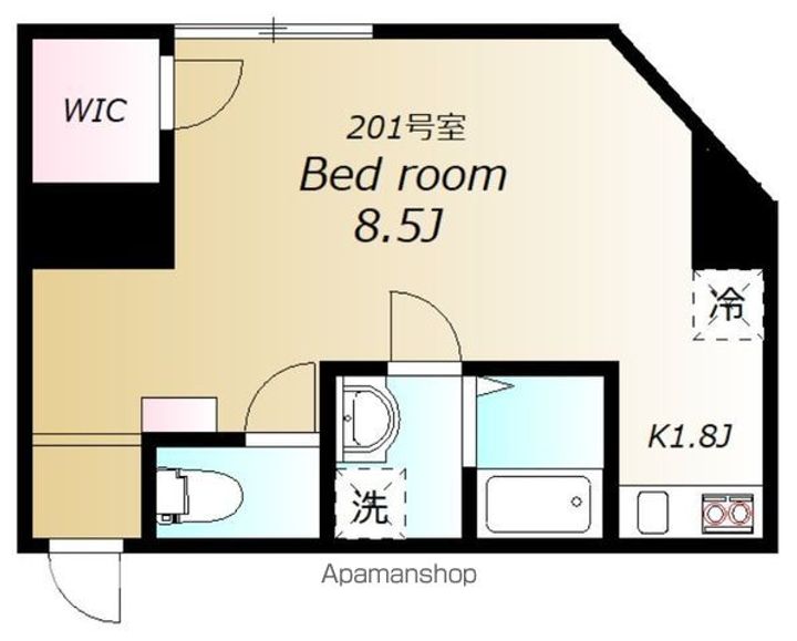 クラウンマンション201号室の間取り