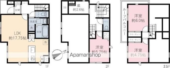 東京都練馬区豊玉北1丁目(一戸建)の賃貸物件戸建ての間取り
