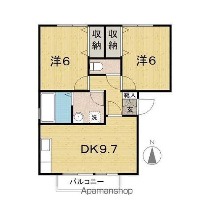 アートヒルズⅡ201の間取り