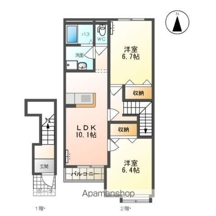 ツインズ桜田Bの間取り