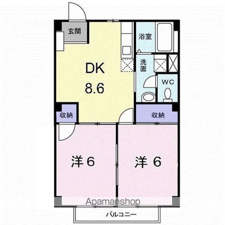 香川県高松市国分寺町新居の賃貸アパートの間取り