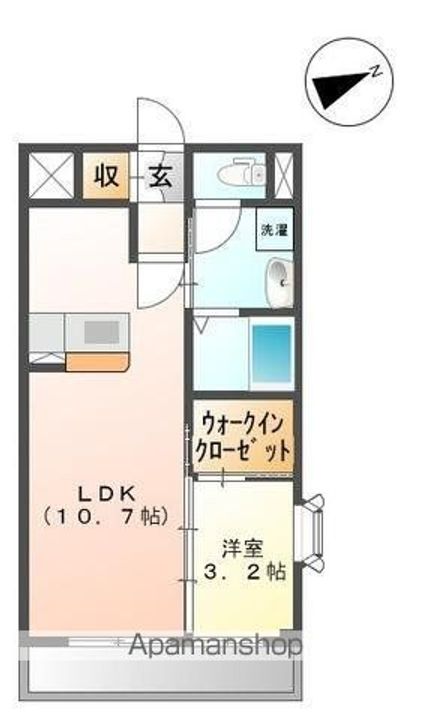 香川県高松市上福岡町の賃貸アパートの間取り