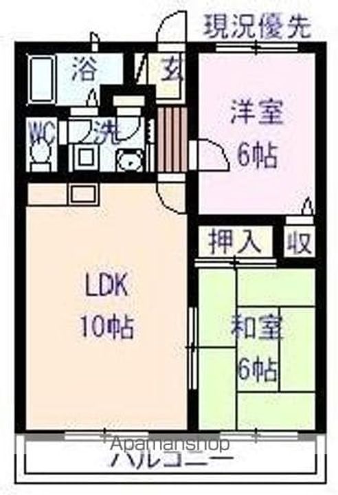 広島県福山市大門町3丁目の賃貸マンションの間取り