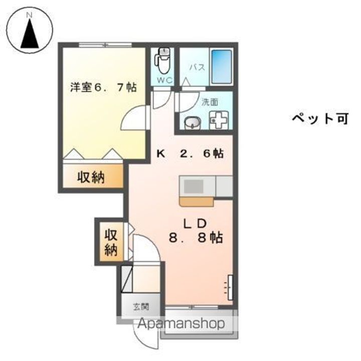 岐阜県岐阜市早田東町1丁目の賃貸アパートの間取り