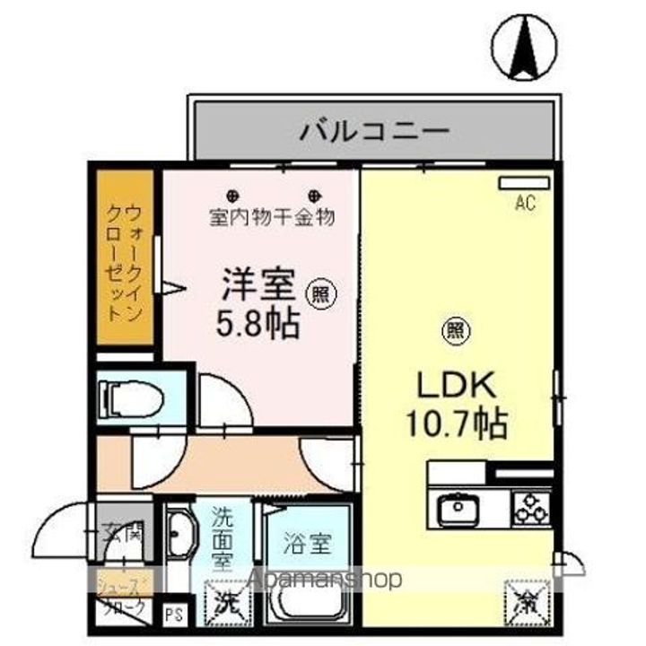 埼玉県三郷市幸房の賃貸アパートの間取り