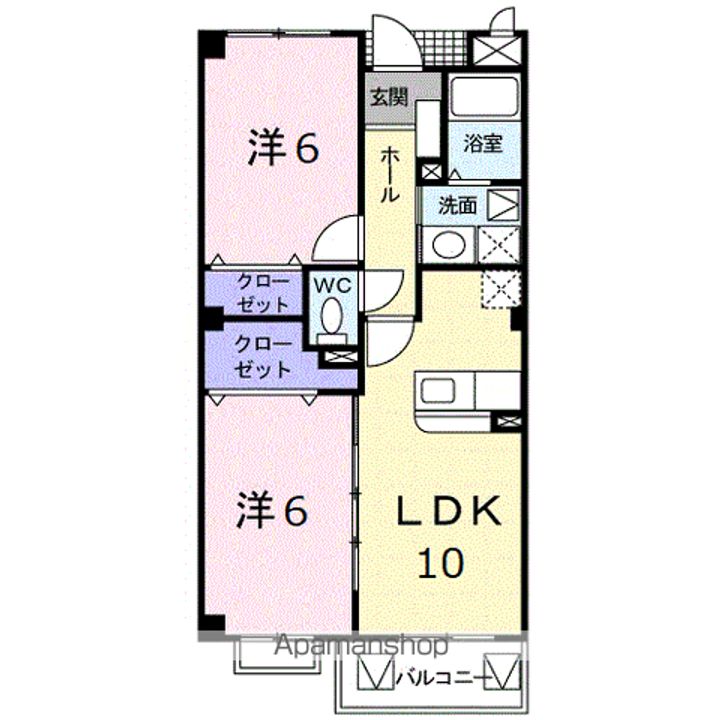 広島県安芸高田市吉田町吉田の賃貸マンションの間取り
