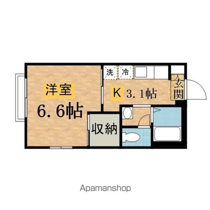 東京都日野市大字日野の賃貸アパートの間取り