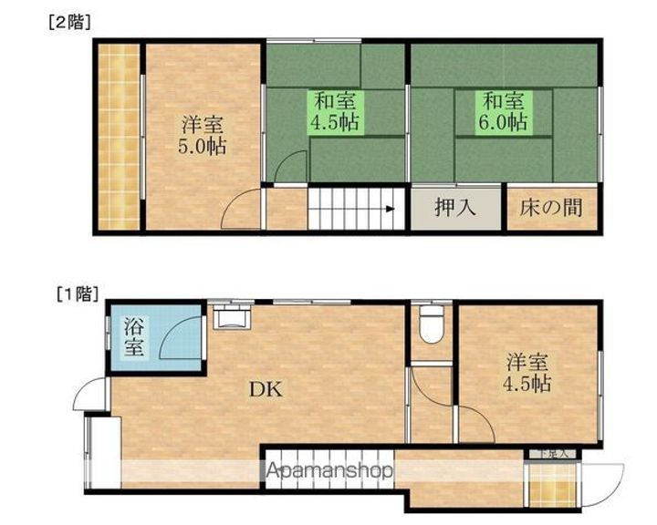 大阪府貝塚市津田南町(一戸建)の賃貸物件戸建ての間取り