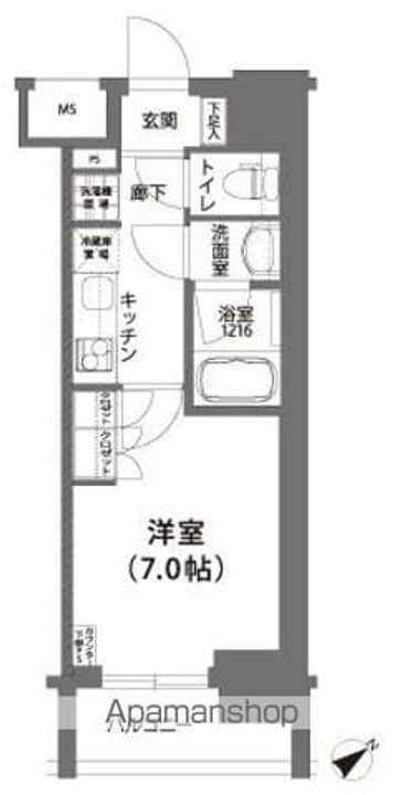 東京都台東区下谷1丁目の賃貸マンションの間取り