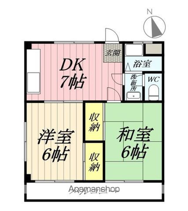 埼玉県三郷市早稲田2丁目の賃貸アパートの間取り