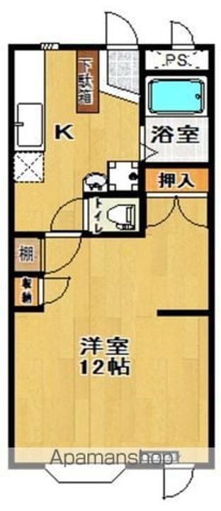 福島県郡山市桜木2丁目の賃貸マンションの間取り