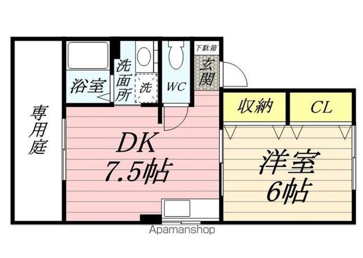 岡山県岡山市北区大元2丁目の賃貸アパートの間取り