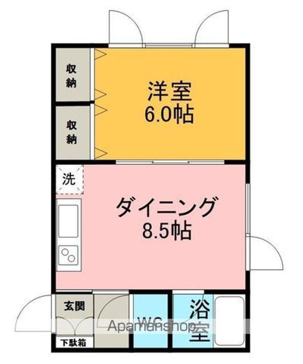 北海道網走市桂町5丁目の賃貸アパートの間取り