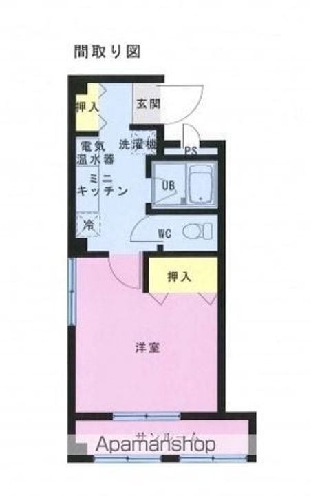 花城ワンルームマンション2号館311の間取り