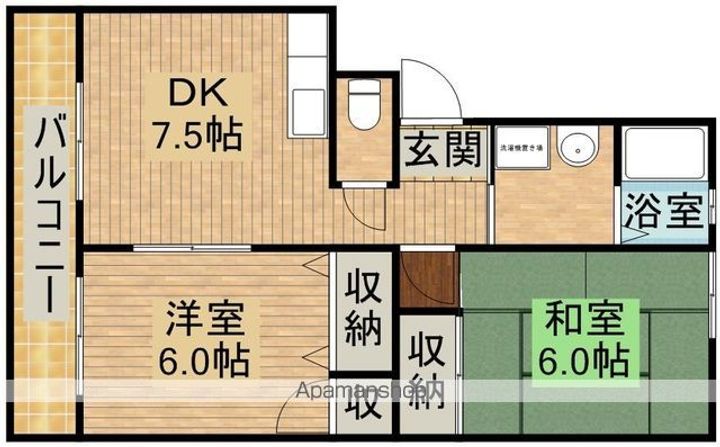 静岡県浜松市中央区萩丘5丁目の賃貸マンションの間取り