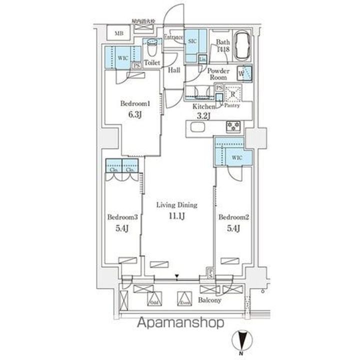 フロンティアレジデンス錦糸公園の間取り