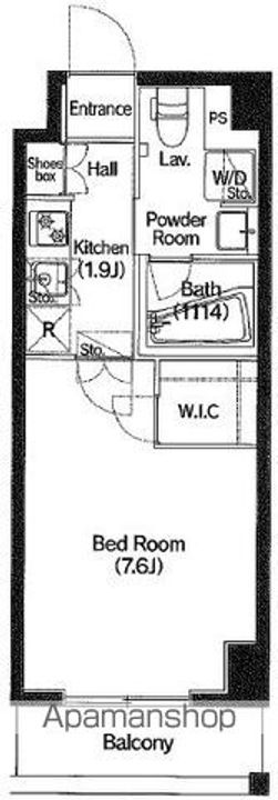 東京都江東区毛利2丁目の賃貸マンションの間取り