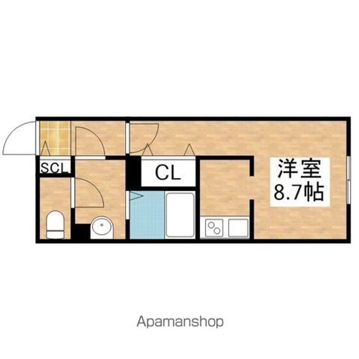 愛知県名古屋市昭和区御器所3丁目の賃貸マンションの間取り